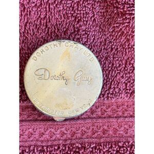 Dorothy Gray gold brass makeup compact vintage blush rouge 1950’s mini handheld